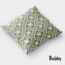 Retro kussen Bobby beige groen