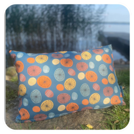 HOES  kussen Stones Flowers blauw 40 x 60 cm