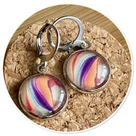 Oorbellen Willie multi paars