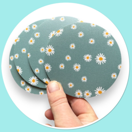 Margrieten onderzetters blauw 4 stuks