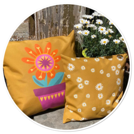 Bloemen Kussen - Madeliefjes geel