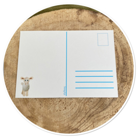 Schaap ansichtkaart stofdieren