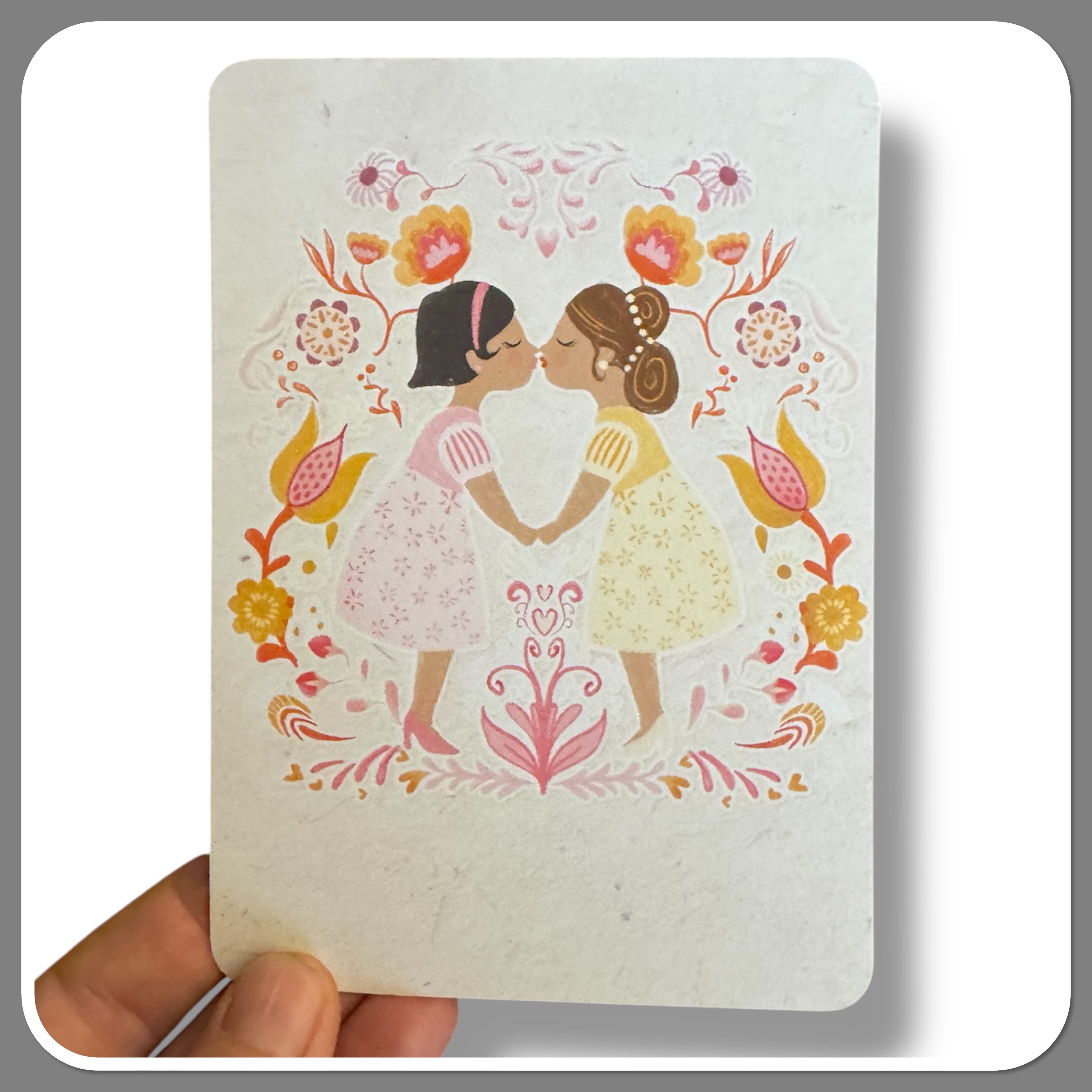 Felicitatie kaart - huwelijk kussende vrouwen