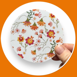 Ronde onderzetters Lilly folkore wit