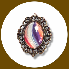 ring Marble  oranje paars - chique kunstzinnig en vrouwelijk