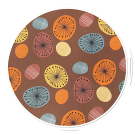 Grafisch kussen Stones Flowers bruin