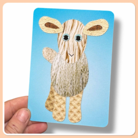 Schaap ansichtkaart stofdieren