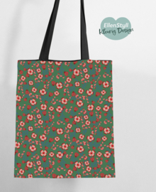 Retro tas Blomke groen