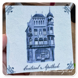 Tegel  Leeuwarden - centraal apotheek in blauw