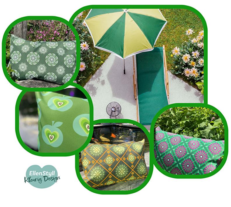 groene kussens outdoor