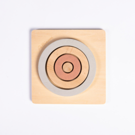 Pellianni | Houten ronde puzzel grijs