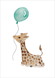 Giraffe met Ballon - kaart