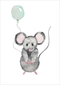 Muis met Ballon - kaart