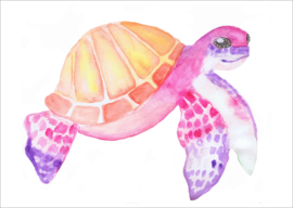 Schildpad roze - kaart
