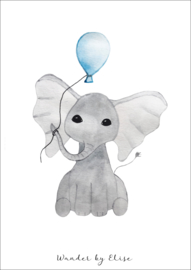 Olifant met Ballon Poster