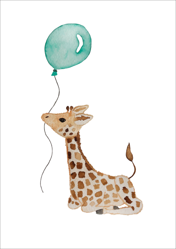 vertegenwoordiger Rationeel Doodskaak Giraffe met Ballon - kaart | Ansichtkaarten | Wander by Elise