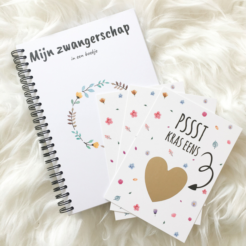 Wonderbaarlijk HOERA ZWANGER CADEAUSET INVULBOEKEN | Koosje Design (Kleur bloemen MM-85