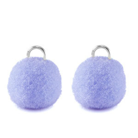 Bedels pompom purple silver 10mm