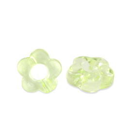 Kralen kunststof flower green 20st