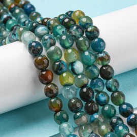 Natuursteen kralen agaat Turquoise Natuurmix facet – 6mm – ca. 62 stuks