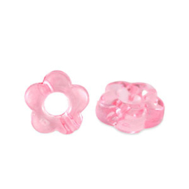 Kralen kunststof flower pink 20st
