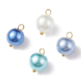 Glasparel bedels blauw mix – 11x9mm – per 5 stuks