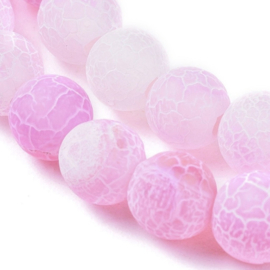 Crackle agaat kralen roze – 6 mm – ca. 60 stuks