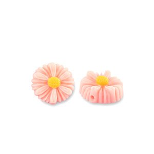 Kralen resin bloem perzik 5 stuks