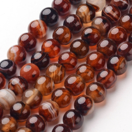 Natuursteen kralen agaat oranje-bruin – 8mm – ca. 48 stuks