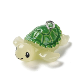 Resin bedel schildpad – groen – 13x26x22mm – per stuk