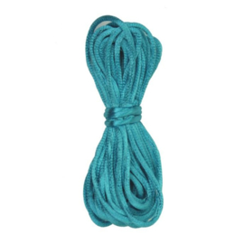 Satijnkoord Ø2mm - 5 meter - turquoise - KumiHimo