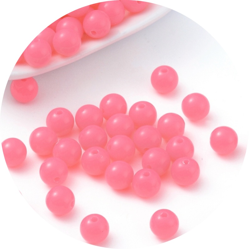 Kralen fluor roze 50st