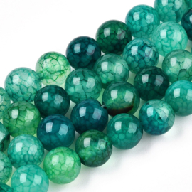 Natuursteen kralen agaat met aders groen – 8mm – ca. 48 stuks
