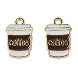 Bedels “Coffee” to-go beker – 18×11 mm – per 5 stuks
