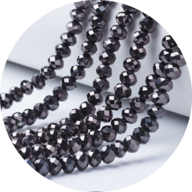 Kralen facet klein blackgrey 140 stuks
