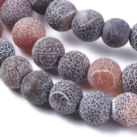 Crackle agaat kralen bruin – ca. 6 mm – ca. 60 stuks