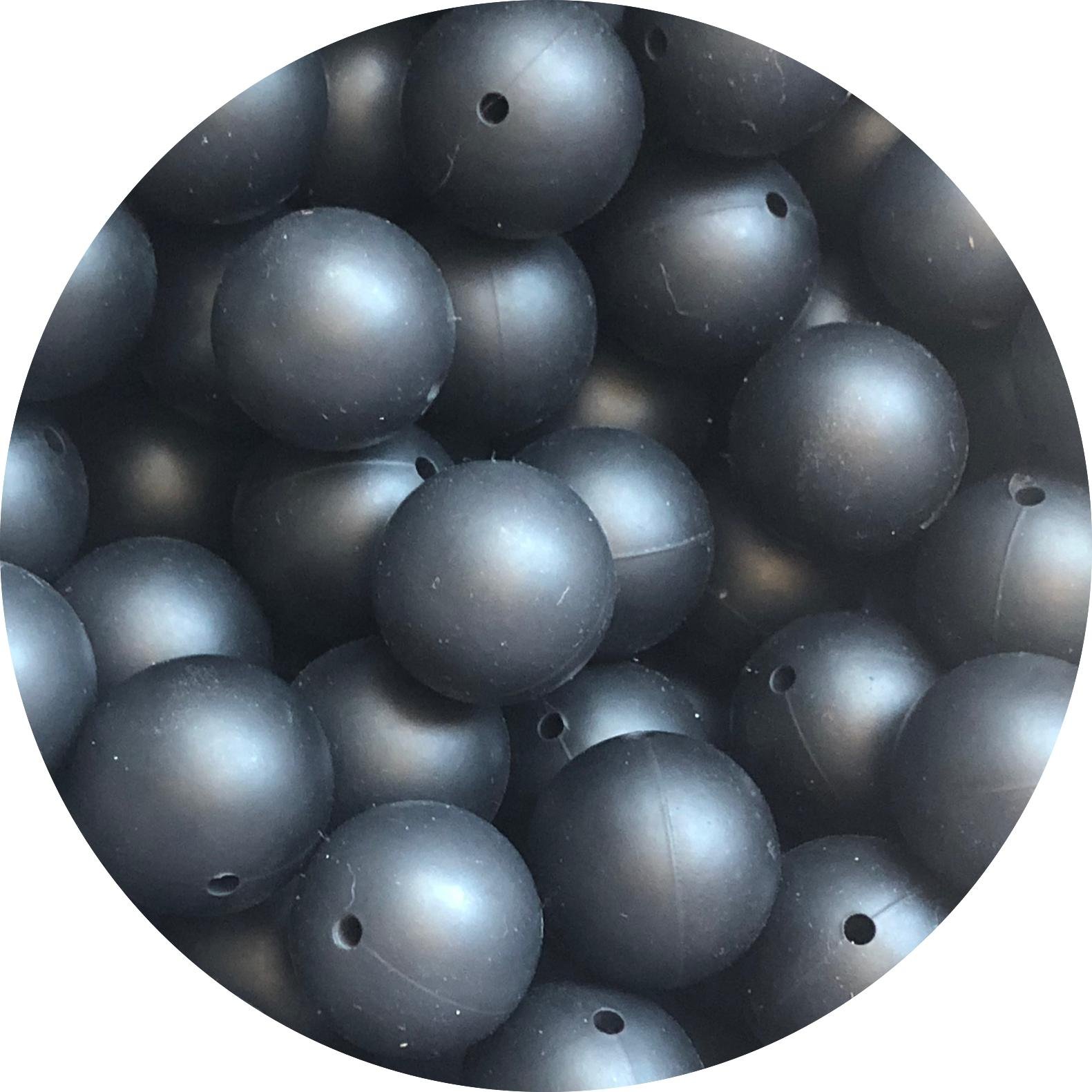 Siliconen Kralen Zwart – per stuk | Ø12 mm, Ø15 mm of Ø20 mm
