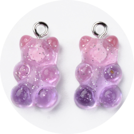 Bedels gummy bear pink-purple 5st