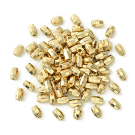 Kunststof facet kralen goudkleurig – 6×4mm – ca. 100 stuks