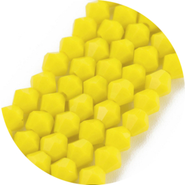 Kralen facet bicone yellow 90st