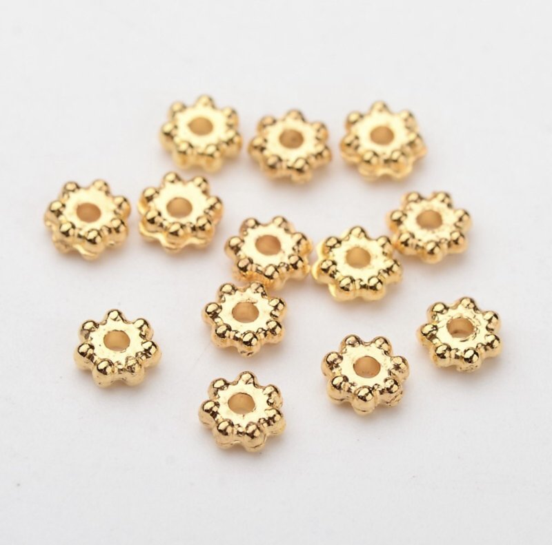 Kralen kunststof spacers gold 100st