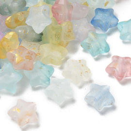 Kunststof ster mix met goud – 9×10×5 mm – ca. 200 stuks