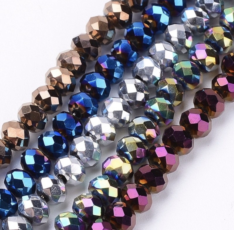 Facet kralen Random Kleur – ca. 110 stuks | 4×3 mm