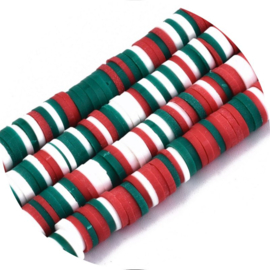 Katsuki kralen 6mm kerst mix (rood/groen/wit, ca. 340 stuks)