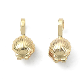 Kalotje schelp – premium gold plated – 16×5 mm – per paar