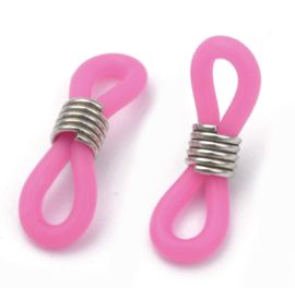 Brilkoordeindjes felroze/goud – 20×5 mm (per paar)