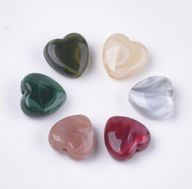 Kralen gemstone look heart 10st