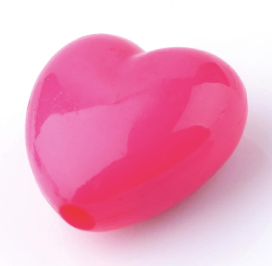 Hartjeskralen Roze – 50 stuks | Kunststof kralen 12x14x5 mm