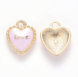 Hart “Love” bedel – 16×13 mm (per 5 stuks)