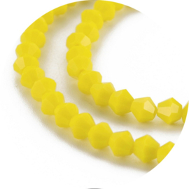 Facetkralen bicone 4mm – Geel (ca. 90 stuks)